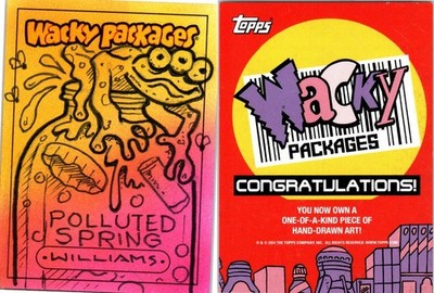 2025 WACKY PACKAGES - ARTIST SKETCH CARD - POLLUTED SPRING