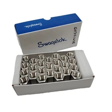 (Qty 25) Swagelok SS-4-CP, 316 Stainless 1/4" Face Seal Pipe Cap VCR 1/4in