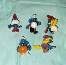 Smurf Lot Vintage 80's Smurfs Figures Peyo Schleich Witch Smurfette Papa Soccer