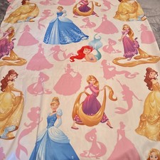 Disney Princesses Twin Flat Bed Sheet White Ariel, Cinderella, Belle, Rapunzel