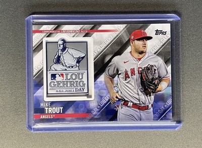 Mike Trout Topps 2022 Logo Patch Card Lou Gehrig Angels