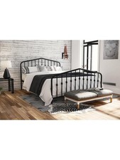Image of Dorel Home Bushwick Metal Double Bed Black Stylish and Strong Bed Frame