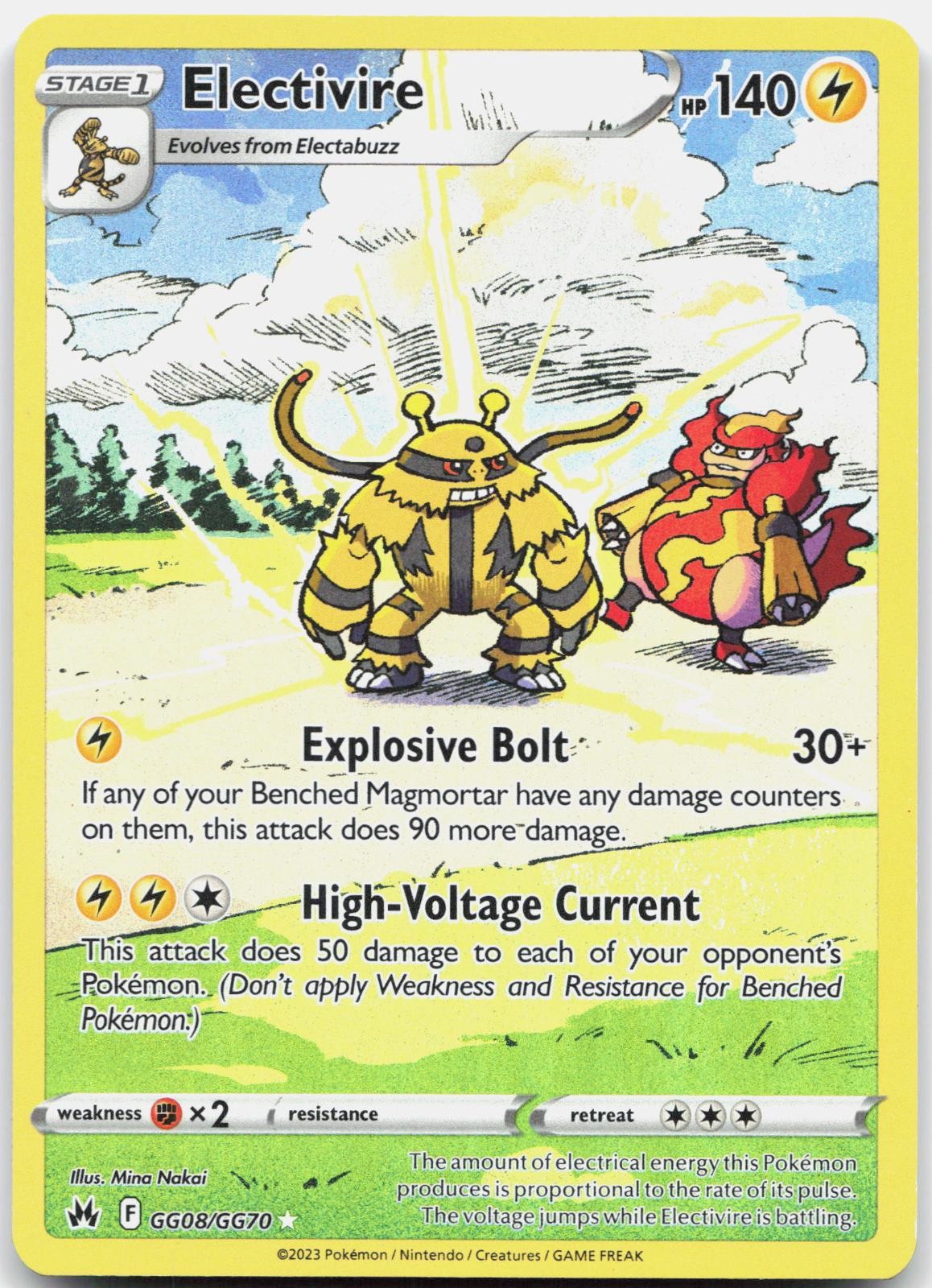 Electivire GG08/GG70 Holo Crown Zenith Galarian Gallery Pokemon NM