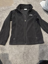 Columbia Girls Full Zip Fleece Jacket Black Youth Medium 10/12