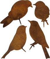 Gartendeko Rost Metall VöGel Gartenstecker Schraube Herbstdeko