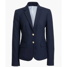 J.CREW Factory Schoolboy Navy Blue Gold Button Pinstripe Lined Blazer Size 2 NWT