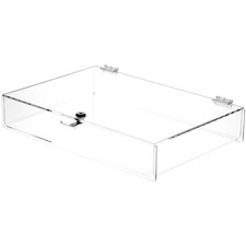 Plymor Clear Acrylic Locking Countertop Display Case, 2.75" H x 18" W x 12" D
