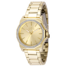 Invicta Speedway 49113 Women's Gold Tone Watch Crystal Bezel Gold Dial New