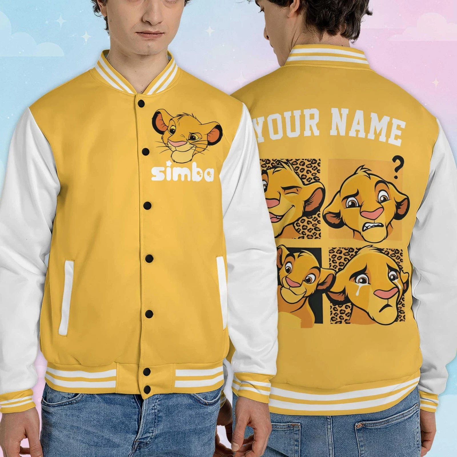Personalized Simba Emotions Simba Moods The Lion King Baseball Jacket