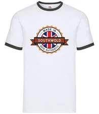 Made In Southwold - Mens Ringer - Town City Village Born Love Live Homewtown