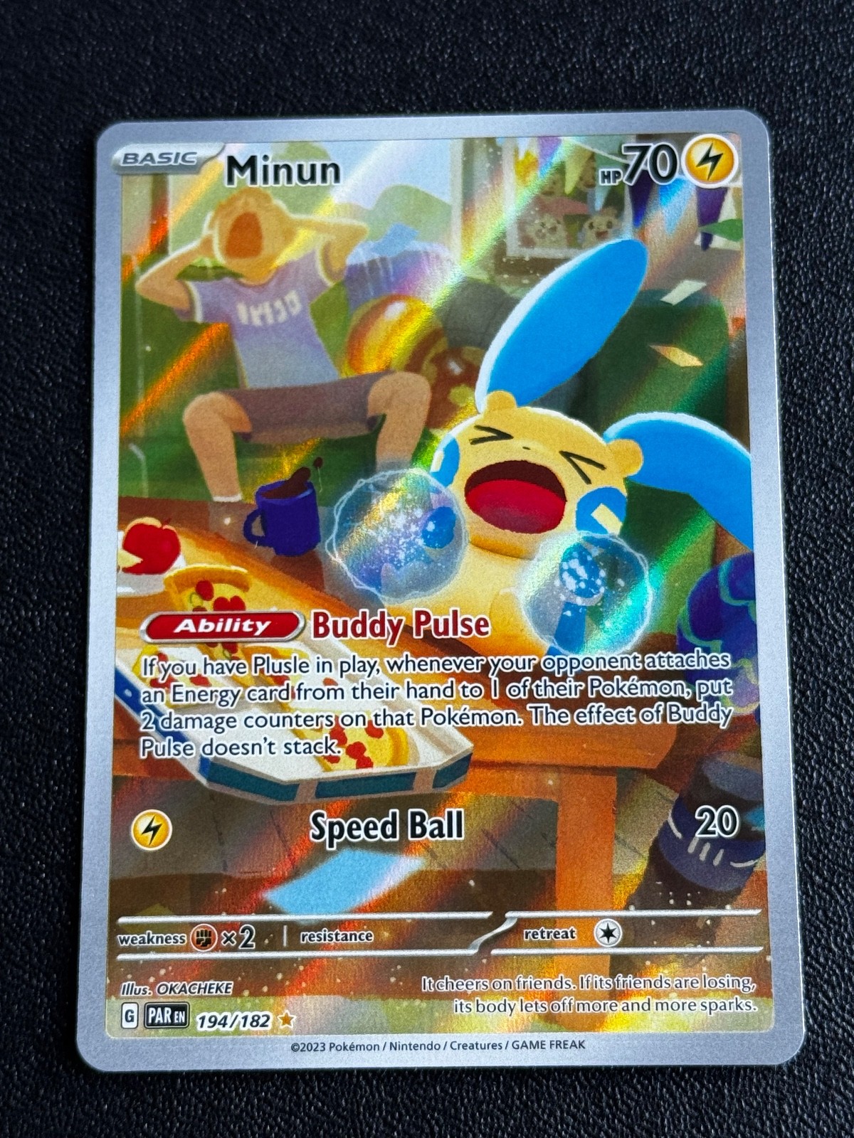 Minun 194/182 SV04: Paradox Rift Illustration Rare NM