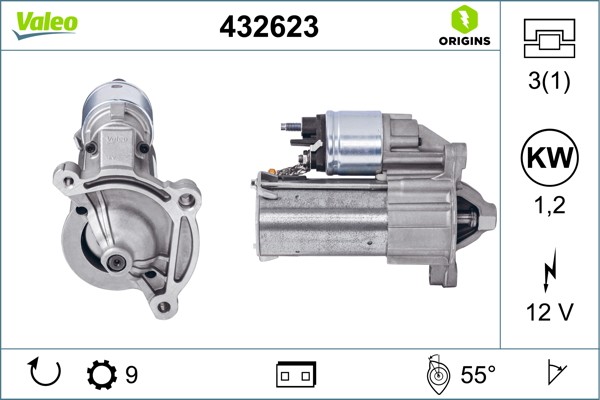 Valeo 432623 Starter For CitroËN CitroËN (DF-PSA) Fiat Peugeot Peugeot (DF-PSA)-image