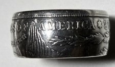 90 Silver 1921 Morgan Dollar COIN RING USA United States Size 13 Handmade 
