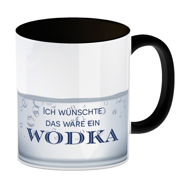 Ich WüNschte Das WäRe Ein Wodka Kaffeebecher Schwarz-image