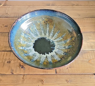 Stunning Studio Art Pottery Bowl Rustic Glaze Stoneware Ceramic Bowl Signed