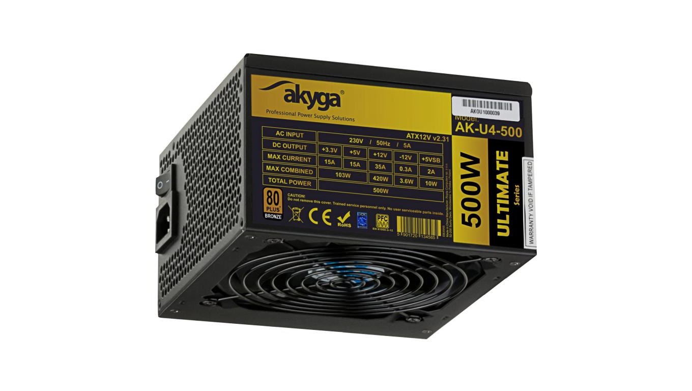 ATX 500W P4+4 PCI-E Power Supply 6pin 6+2pin 6x SATA AK-U4-500