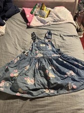 Vintage OshKosh B'gosh Denim Floral Overall Dress Vestbak Size 5T/5A