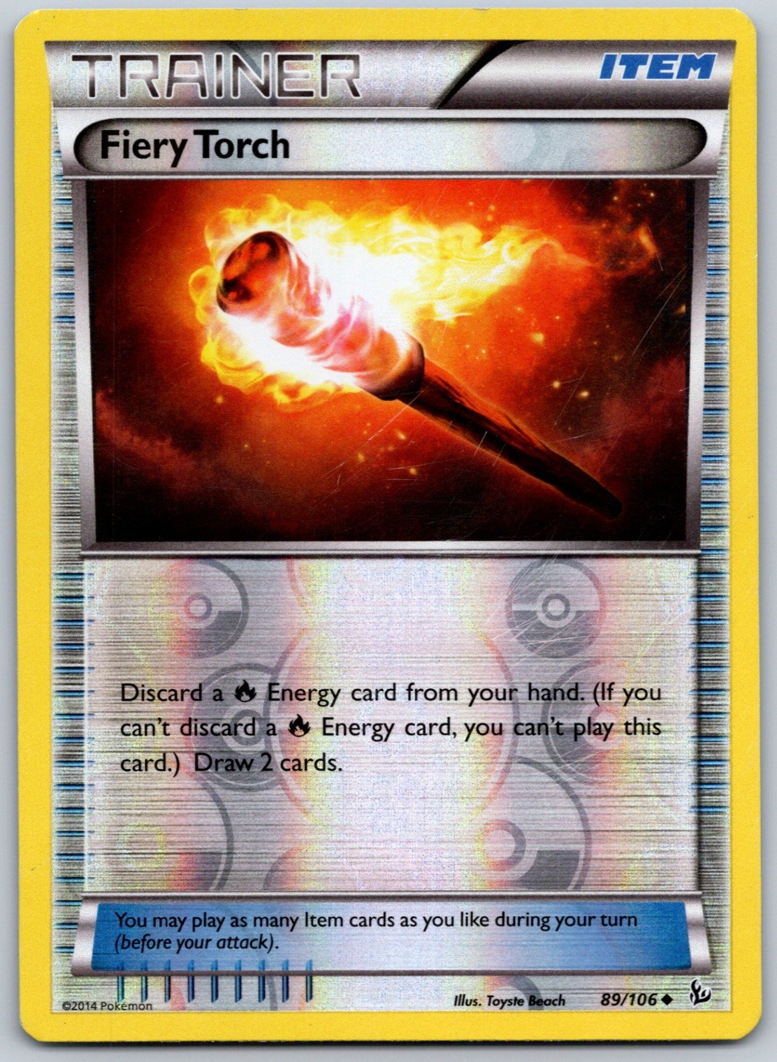 Fiery Torch Reverse Holo Uncommon XY - Flashfire 89/106 NM