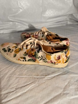 Vintage Coasters Comfort Cushion Women's Floral Lace Up Sneaker Size 7