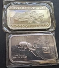 Lot of 2 - 1 Troy oz each .999 Fine Silver Mint Commemorative Bars  2oz