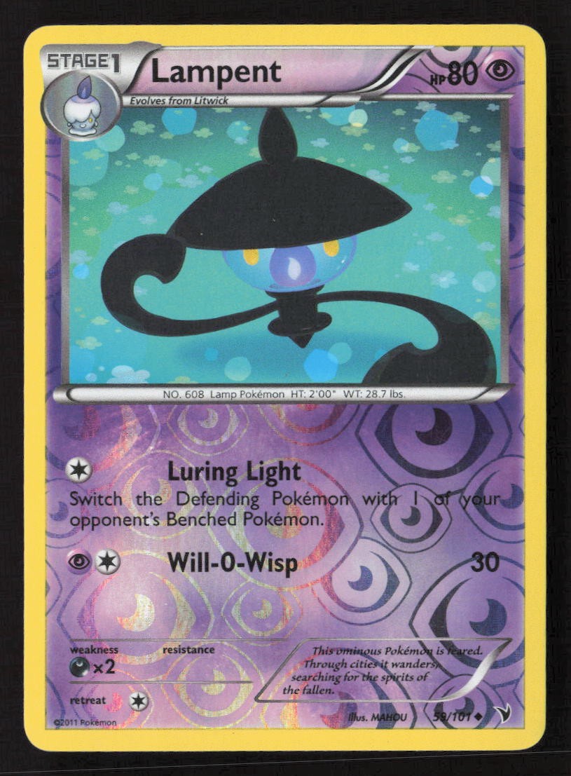 Lampent Uncommon Reverse Holo NVI 59/101 LP Pokemon TCG