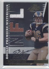2007 Playoff Absolute Memorabilia Die-Cut NFL Signatures Brian Leonard Auto 0m0