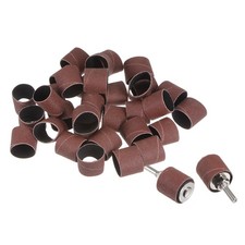 50 Stk 1" Schleifh&uuml;lsen Schleifpapier Set 120 Grit mit 2Stk 0.79" Trommel Dorne