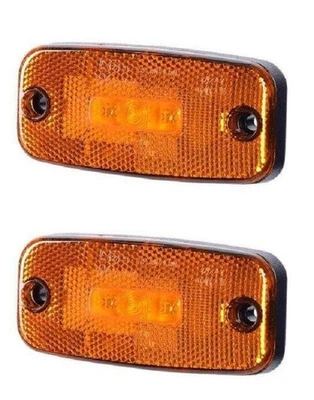 2x Feux de Gabarit Latéraux LED Ambre 12V Camion Bus Remorque Voiture - Photo 1/4