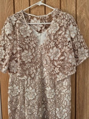GINA BACCONI GUIPERE LACE DRESS AND JACKET