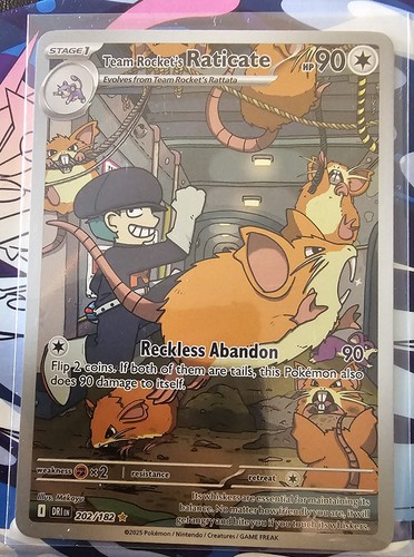 Pokémon TCG Team Rockets Raticate Card 202/182 Destined Rivals Illustration Rare