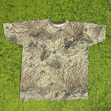 Vintage Cabela's Brush Camo Camouflaged Pocket T Shirt Fits Mens XXL Grunge