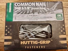 5 X 1 lb box Huttig-Grip Outdoor Galv Framing Nail 16D 3 1/2" Smooth Shank. new