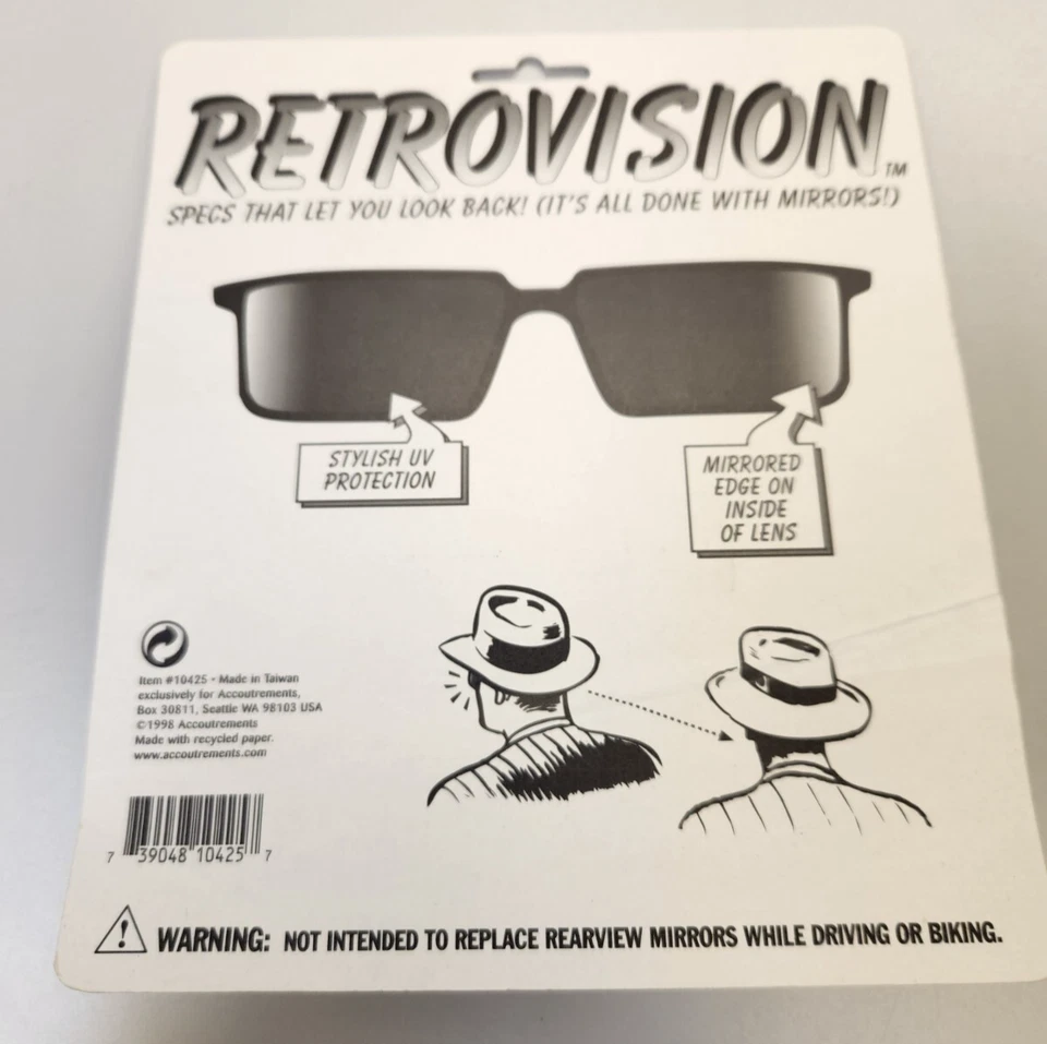 NUEVAS gafas retrovisión novedad especificaciones que te permiten mirar hacia atrás 1998 accesorios Foto 4 de 4