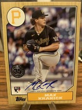 Max Kranick 2022 TOPPS SERIES 1 1987 TOPPS ON CARD RC AUTO #87BA-MKR PIRATES