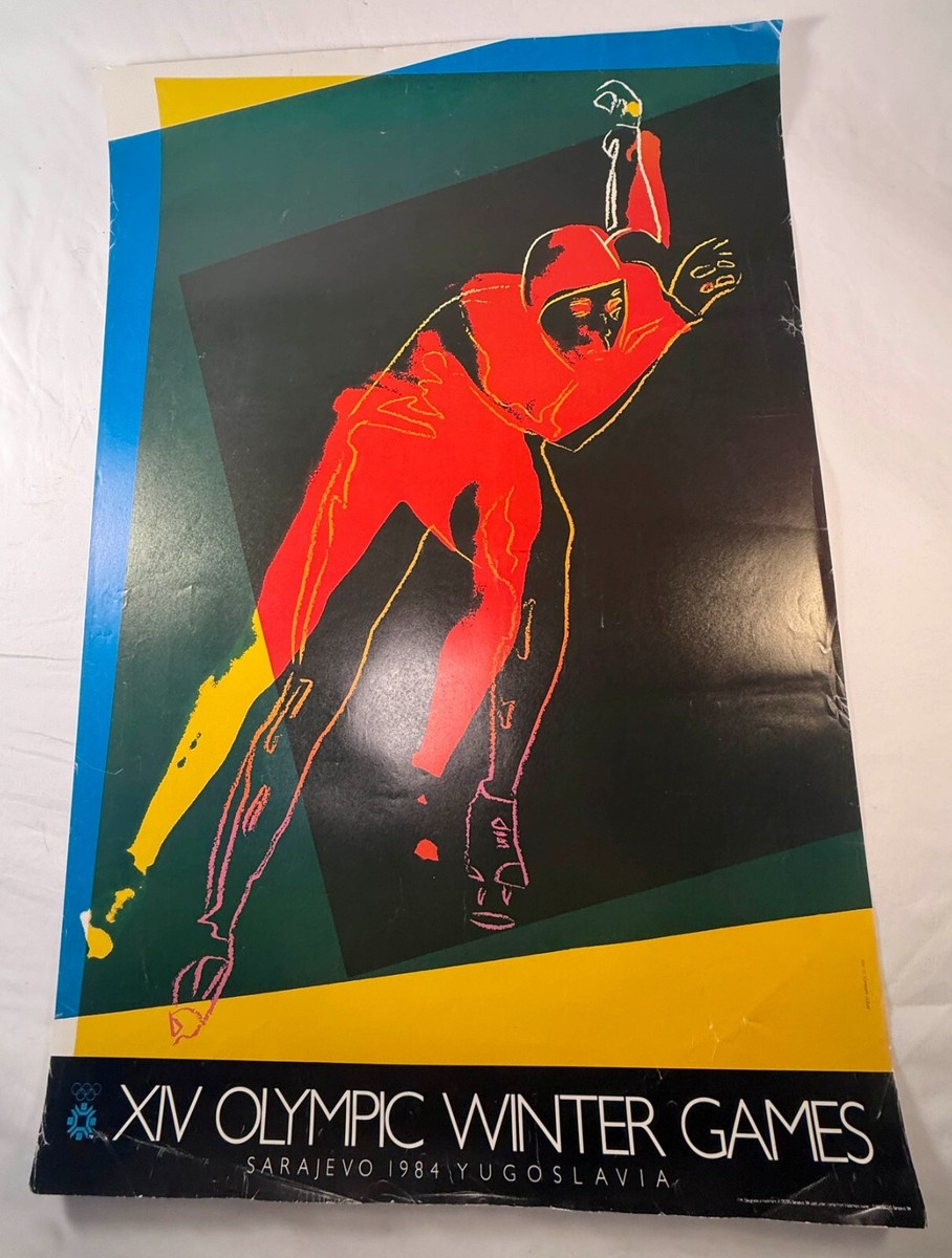 ANDY WARHOL Speed Skater 1984 Sarajevo Olympics vintage offset