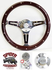 1957-1963 Chevrolet Wood Steering Wheel Bowtie 14 Dark Mahogany