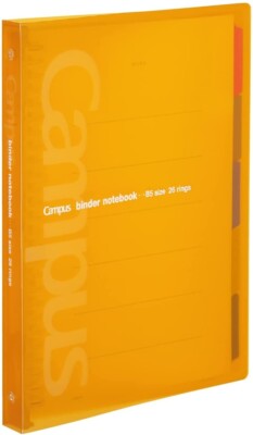 Kokuyo Campus Slide B5 Binder Notebook File 26 Rings Slim Smart Ring File Orange