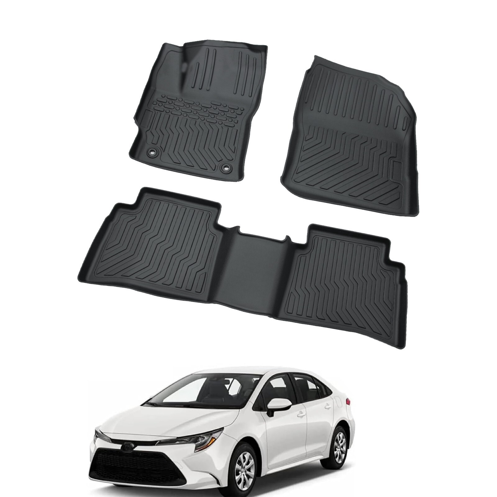 Alfombrillas 3D forro para Toyota Corolla 2020-2024 sedán 4 puertas todo tipo de clima TPE