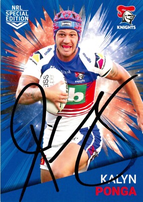 Signed 2021  Newcastle Knights NRL Rivalry Special Edition Card - Kalyn Ponga