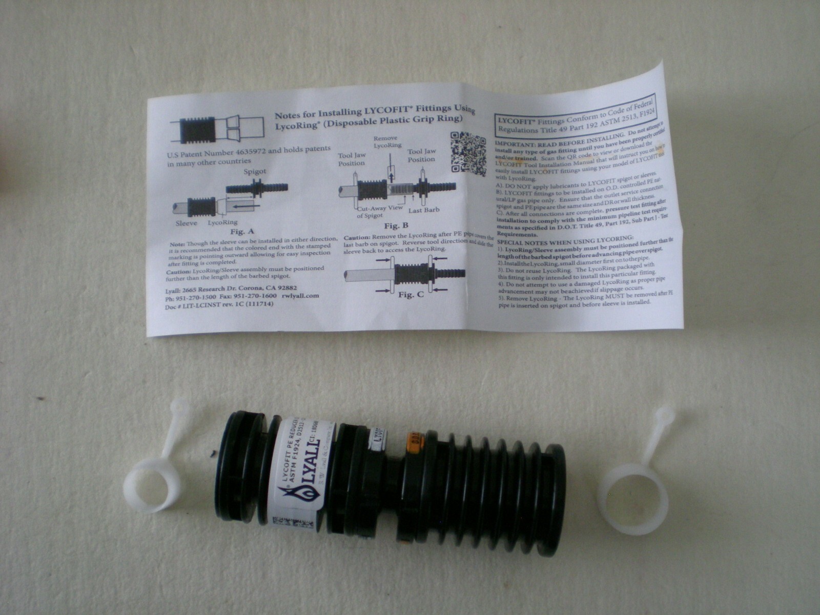 Lyall Lycofit Reducer Coupling 1/2" IPS x 1/2" CTS Gas Fitting