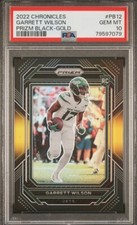 2022 Panini Chronicles Garrett Wilson Prizm Black Gold 10/10 PSA 10 GEMT (POP 1)