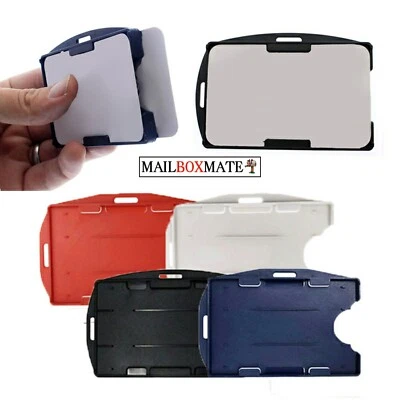 ID Card Double Sided Plastic Rigid Holder ID Badge Holder