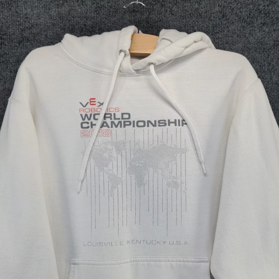 Sudadera con capucha para hombre Clique blanca pequeña VEX Robotics World Championship 2018 Foto 3 de 4