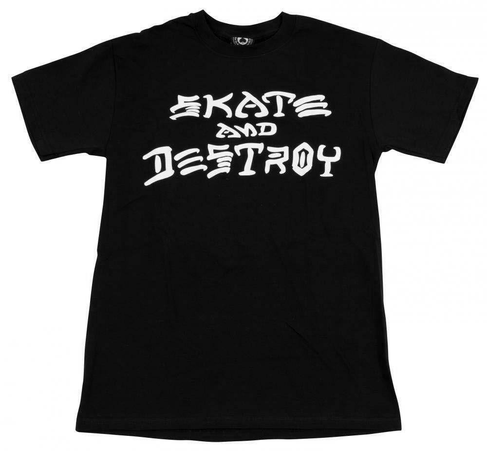 【THRASHER】 SKATE AND DESTROY TEE - BLACK Thrasher Skate and Destroy T-SHIRT Tee black NEW FREE