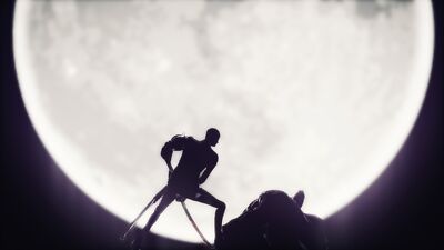 Anime killer is dead silhouette moon night sword Custom Gaming Mat Desk