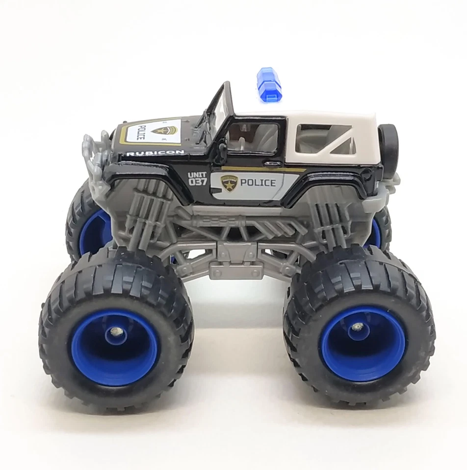 Majorette Jeep Wrangler Rubicon Monster Truck Police Black 1:60 (3") no Package - Image 4 of 4