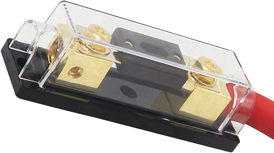 200 AMP ANL Gold Terminal Fuse Holder BATTERY INSTALL KIT 0 GAUGE 1 FT OFC RED - Image 2 of 3