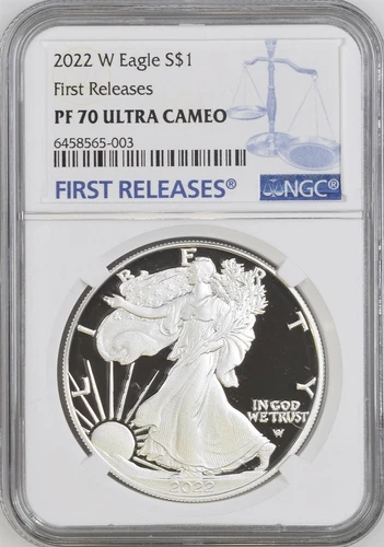 2022 W Proof American Silver Eagle First Releases 1oz Silver Coin NGC PF 70 UC