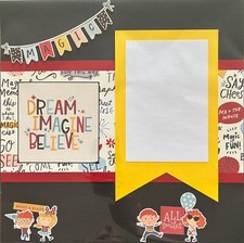Disney 12x12 Premade Scrapbook Page-Dream Imagine Believe