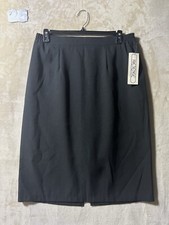 Pretense Vintage Black Pencil Midi Skirt Size 18 New